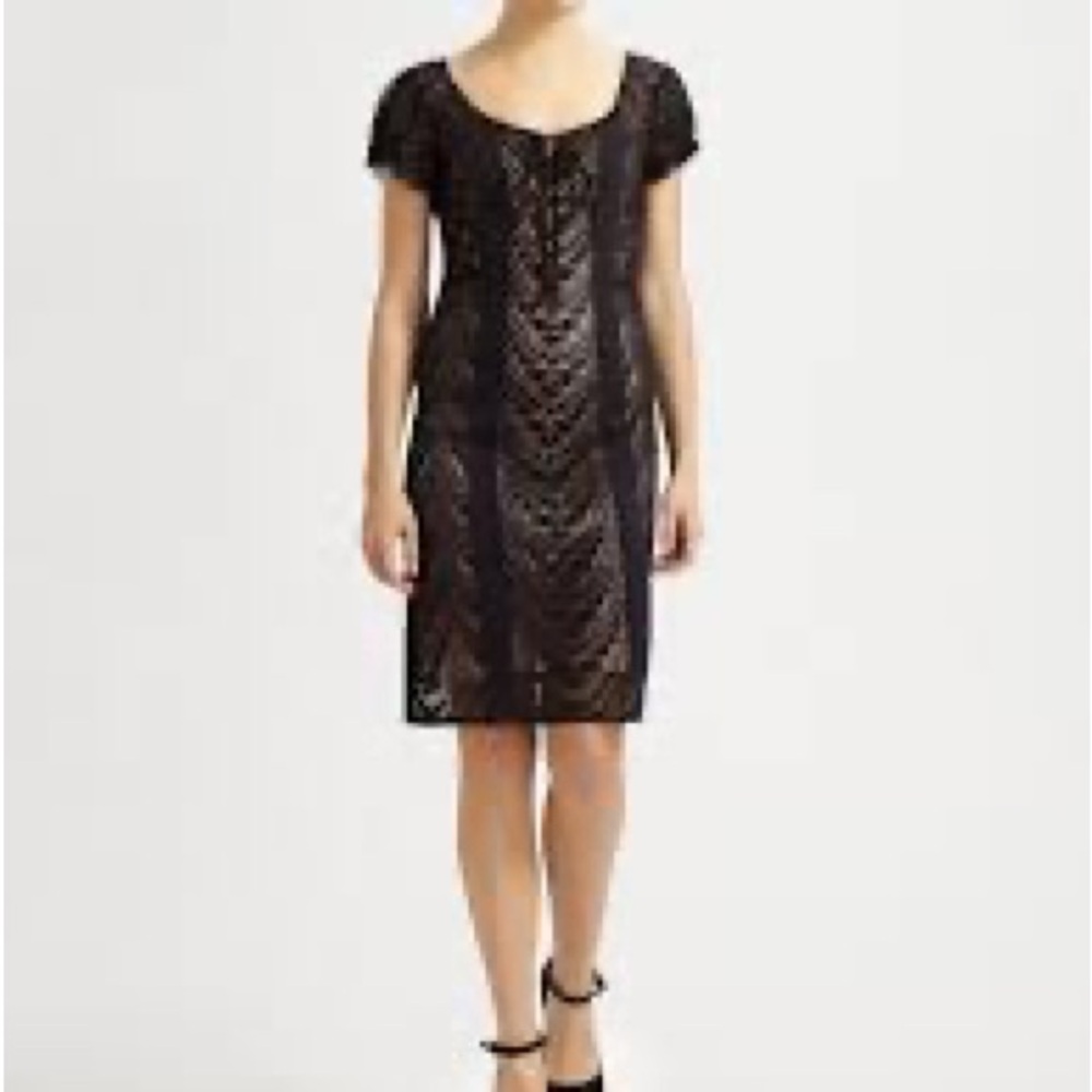 Nanette Lepore Black Lace Midi Dress